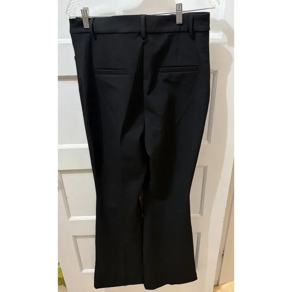 Boden Womans Bi-Stretch Black Trousers Pants UK 14R US 10 Flare Leg NWT $199